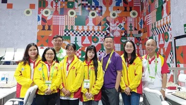 Đội cờ vua nữ Việt Nam đã kết thúc Olympiad 2022 với vị trí 53 chung cuộc. Ảnh: A.THƯ