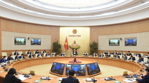Chính phủ họp phiên thường kỳ tháng 2-2021. ẢNH: VIẾT CHUNG