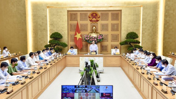 Hội nghị trực tuyến toàn quốc về công tác giải ngân vốn đầu tư công năm 2021. Ảnh: VIẾT CHUNG