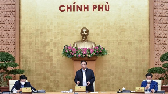 Thủ tướng Phạm Minh Chính chủ trì họp Chính phủ. Ảnh: VIẾT CHUNG