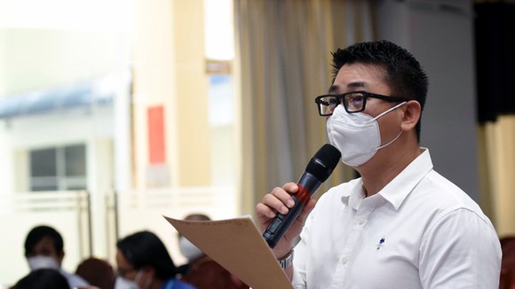 Ông Lê Quốc Thanh - Tổng giám đốc điều hành khu vực Việt Nam, Tập đoàn Phong Thái, mong muốn Đồng Nai sớm tiêm mũi 1 cho 100% lao động. Ảnh: A Lộc.
