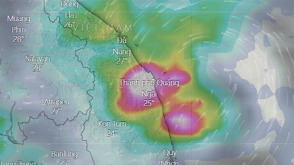 Áp thấp nhiệt đới đã mạnh lên thành bão số 6. Ảnh: Windy