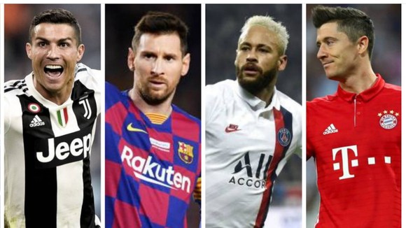 Ronaldo, Messi, Neymar vả Lewandowski