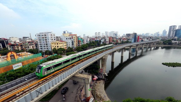 Dự án đường sắt đô thị Cát Linh-Hà Đông có thể vận hành thương mại cuối tháng 4/2021. (Ảnh: Huy Hùng/Vietnam+)