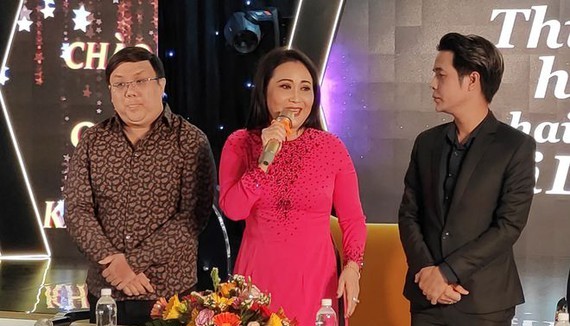 Nghệ sĩ Thanh Hằng trong buổi họp báo chương trình Thương hoài hai tiếng cải lương. Ảnh: H.K