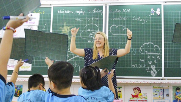 Một tiết học Tiếng Anh Tích hợp tại Trường Tiểu học Hòa Bình