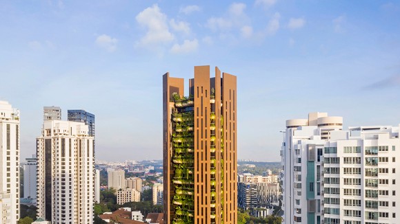 Một chung cư với nhiều mảng xanh ở Singapore