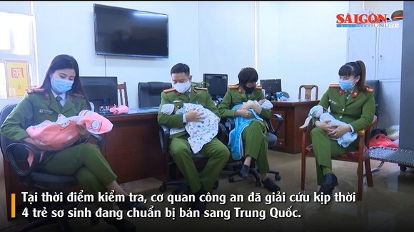 Police rescue four infants.