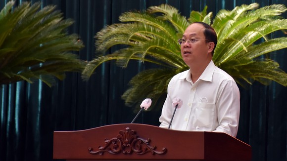 Đồng chí Nguyễn Hồ Hải, Phó Bí thư Thành ủy TPHCM phát biểu chỉ đạo tại hội nghị