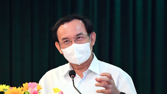 Bí thư Thành ủy TPHCM Nguyễn Văn Nên phát biểu chỉ đạo hội nghị. Ảnh: VIỆT DŨNG