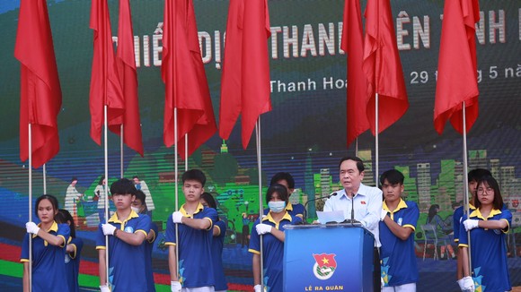 Phó Chủ tịch Thường trực Quốc hội Trần Thanh Mẫn phát biểu tại lễ ra quân Chiến dịch Thanh niên tình nguyện hè 2022