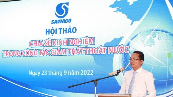 Ông Nguyễn Văn Đắng, Phó Tổng Giám đốc SAWACO phát biểu tại hội thảo