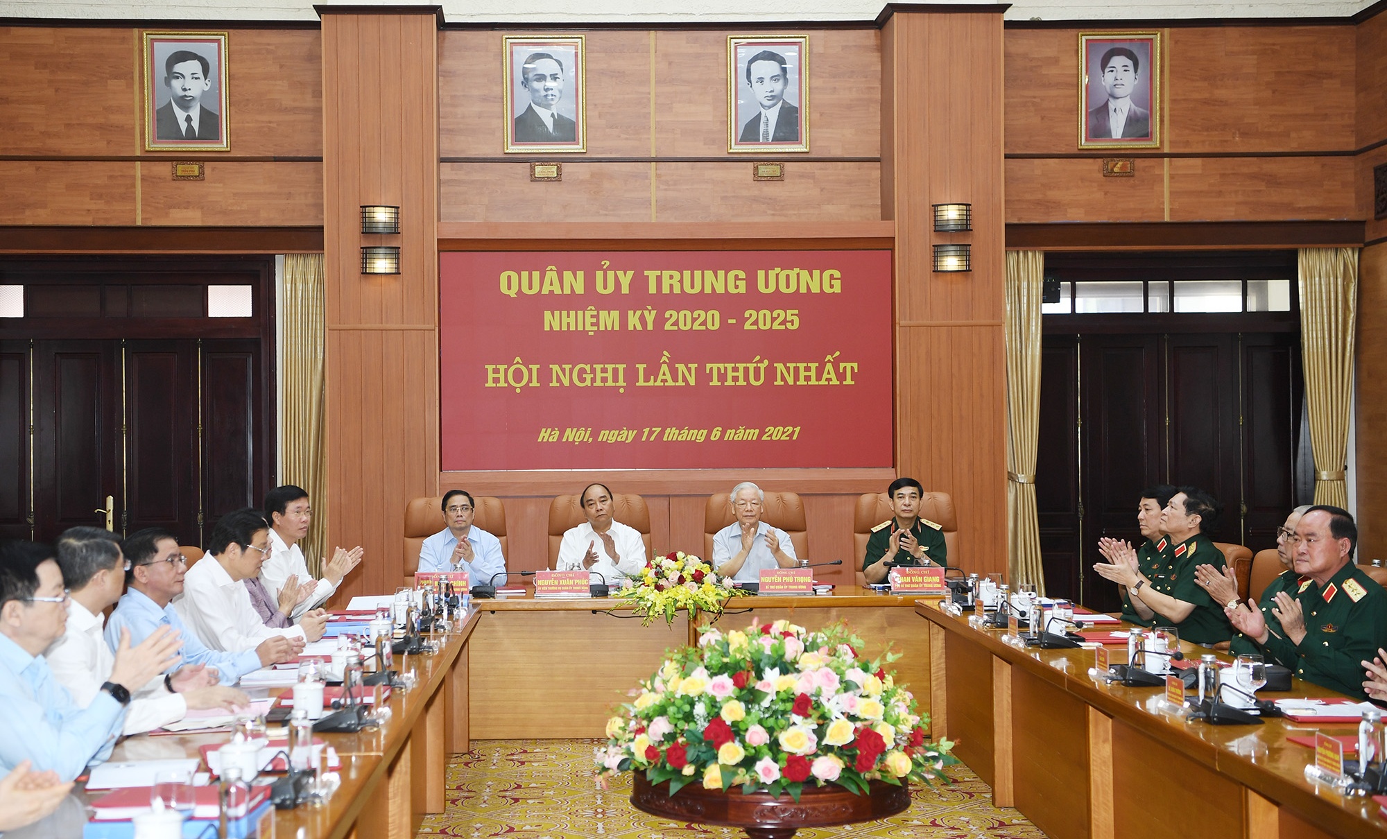 Quang cảnh Hội nghị lần thứ nhất, Quân ủy Trung ương nhiệm kỳ 2020 - 2025. Ảnh: VIẾT CHUNG