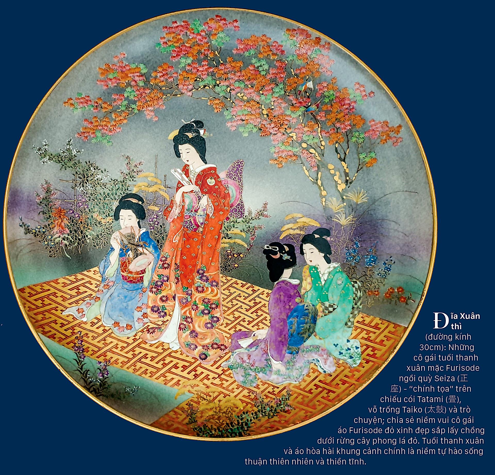 Tao nhã trang phục Kimono trên gốm cổ ảnh 1