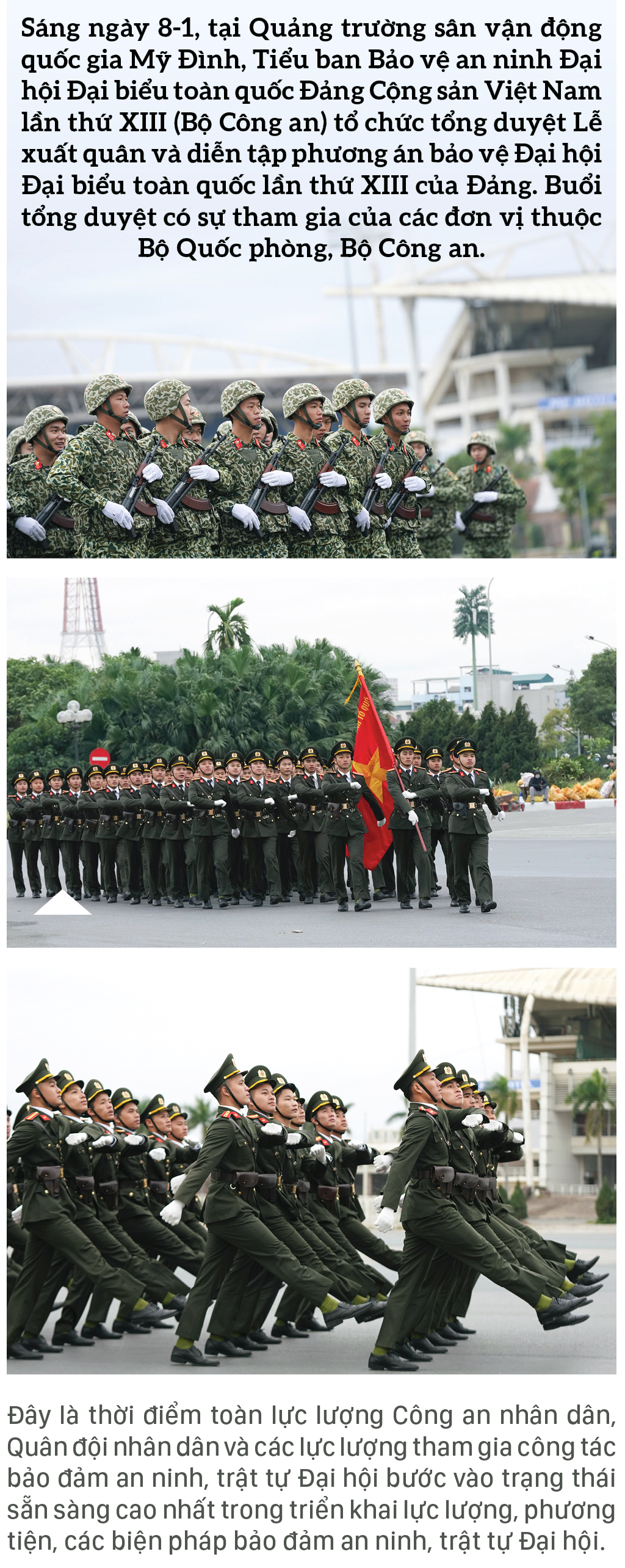Các lực lượng tổng duyệt phương án bảo vệ Đại hội Đảng lần thứ XIII ảnh 1