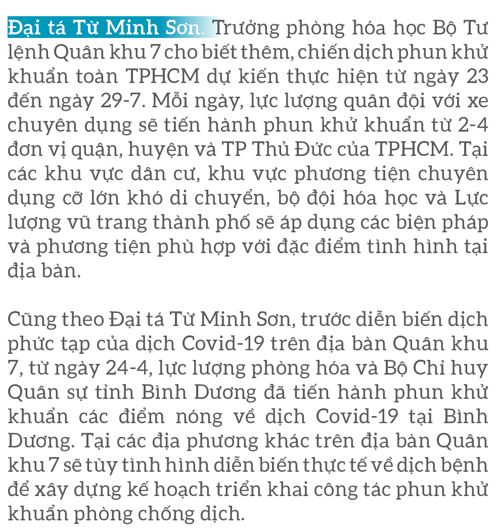 Lực lượng vũ trang ra quân phun khử khuẩn toàn thành phố ảnh 14