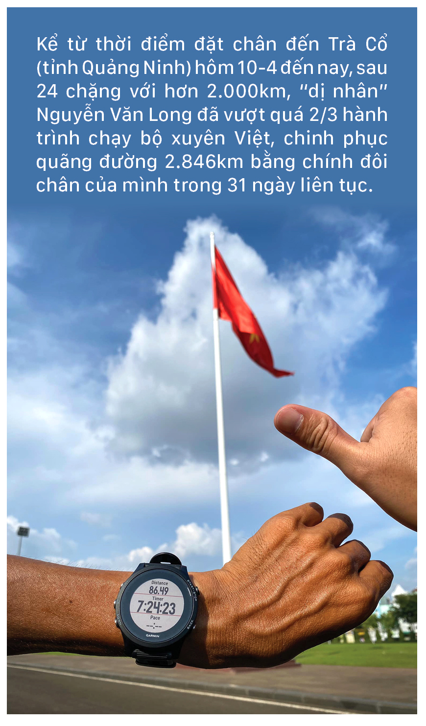 'Dị nhân' marathon Nguyễn Văn Long: 31 ngày chạy bộ xuyên Việt ảnh 1