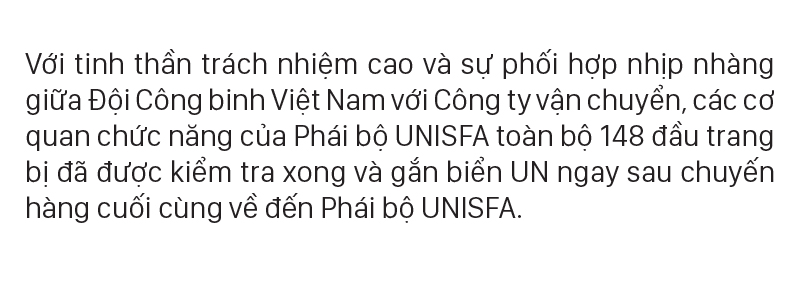 Dàn xe 'khủng' của Đội công binh số 1 Việt Nam lăn bánh tại phái bộ UNISFA ảnh 13