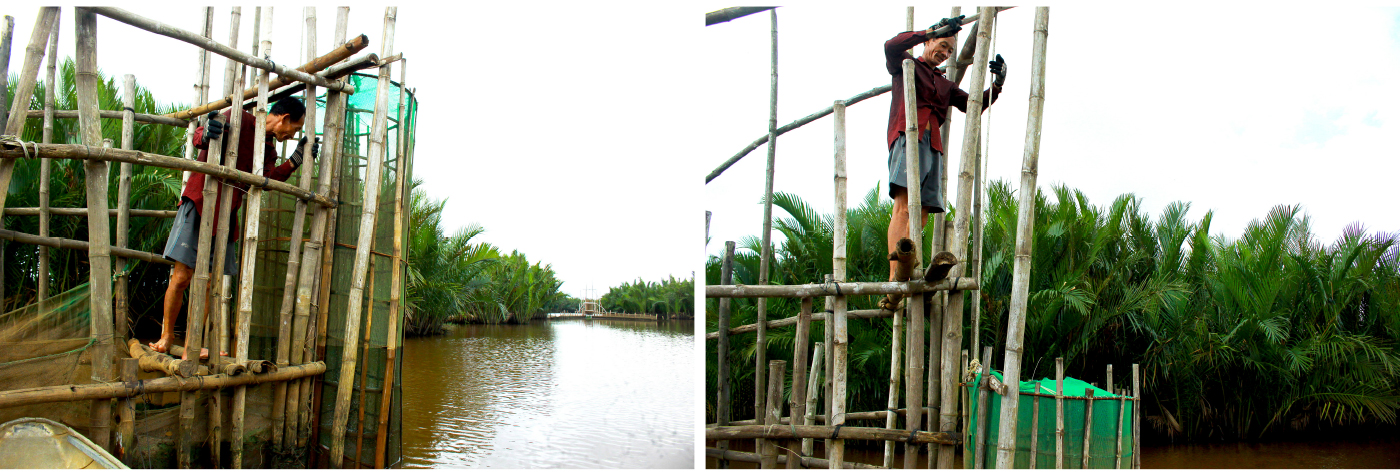Quảng Ngãi: Độc đáo làm nò vây bắt cá, tôm trong rừng dừa nước Cà Ninh ảnh 5