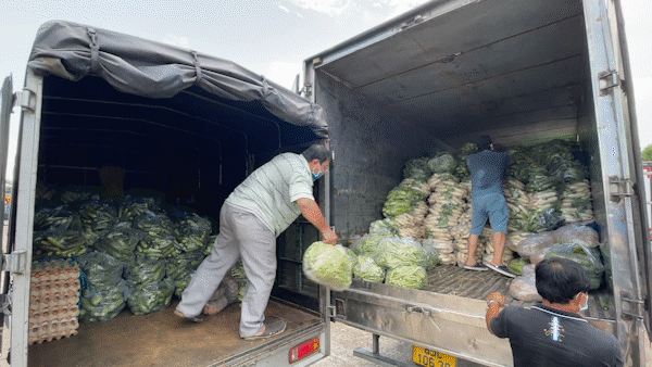 Charity trucks bound for HCMC