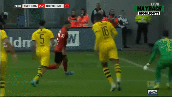 Freiburg - Dortmund 2-2: Witsel, Hakimi lập công, Akanji đốt lưới, Dortmund đánh rơi chiến thắng