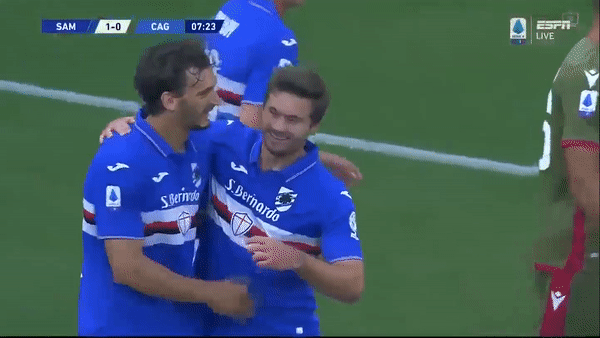 Sampdoria - Cagliari 3-0: Gabbiadini mở bàn, Bonazzoli tỏa sáng cú đúp 