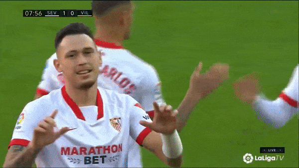 Sevilla - Villarreal 2-0: Lucas Ocampos mở tỷ số trên chấm penalty, Youssef En-Nesyri ấn định chiến thắng