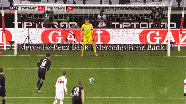 Stuttgart - M'Gladbach 2-2: Lars Stindl khai bàn từ chấm penalty, Gonzalez gỡ hòa, Denis Zakaria nâng tỷ số, Wamangituka kịp chia điểm từ chấm penalty 