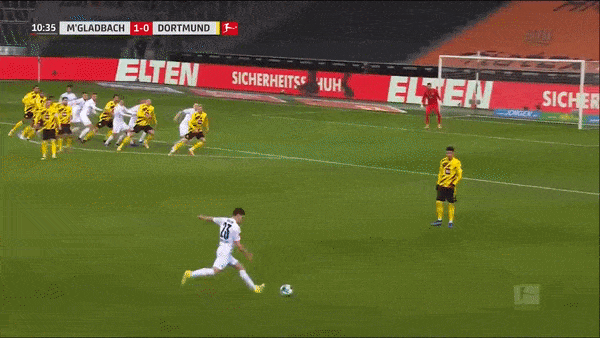 M'Gladbach - Borussia Dortmund 4-2: Elvedi, Bensebaini, Thuram đua tài lập công hạ Dortmund, Haaland lập cú đúp