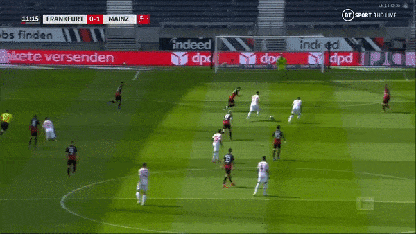 E.Frankfurt - Mainz 1-1: Karim Onisiwo sút xa khai bàn, Ajdin Hrustic bất ngờ gỡ hòa phút cuối trận