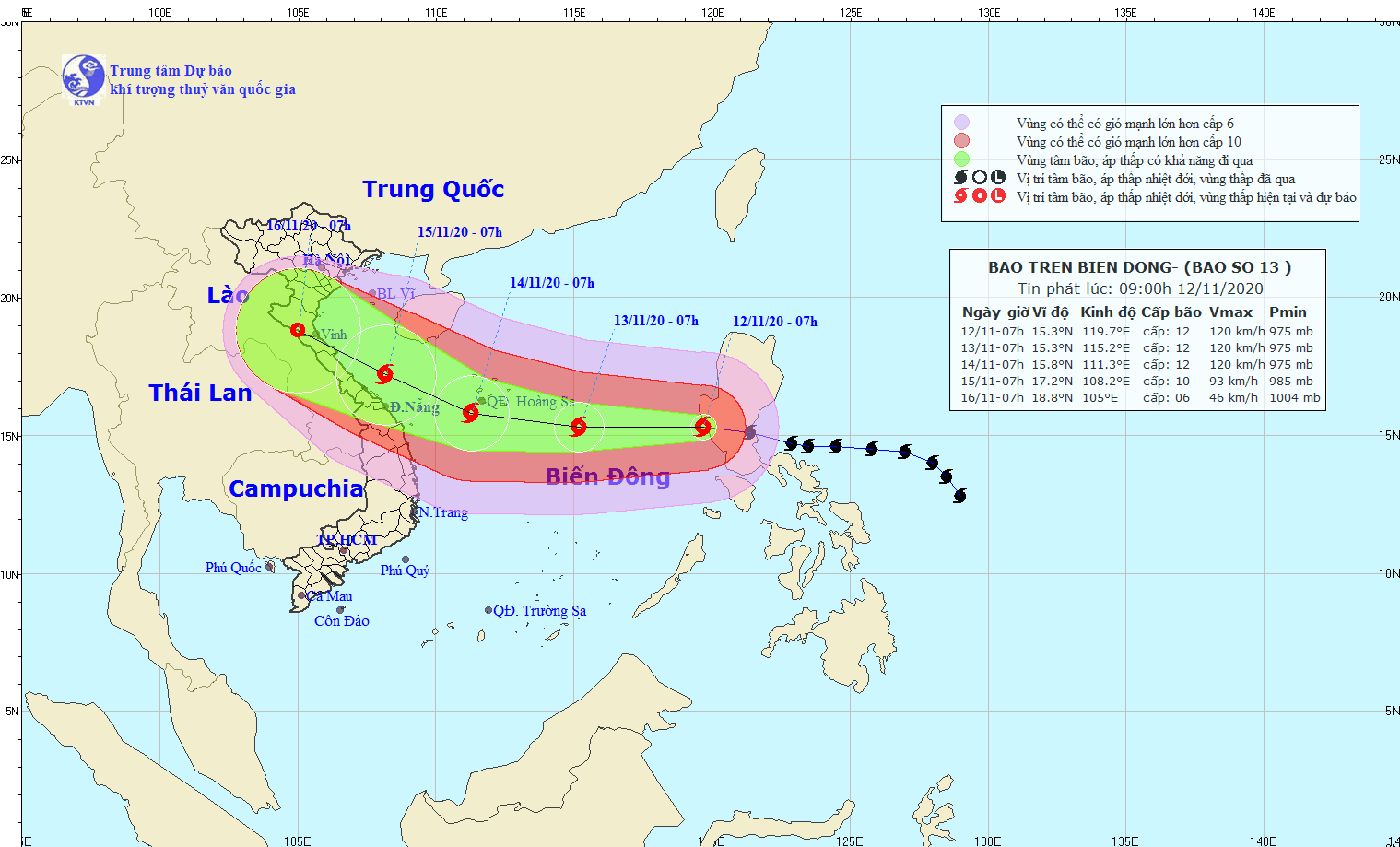 A path map of typhoon Vamco