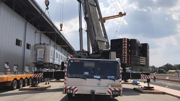 Second three-carriage train installed on Long Binh Depot railway