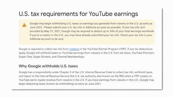 Đầu tháng 6-2021, Youtuber Việt Nam sẽ bị đánh thuế thu nhập 30%