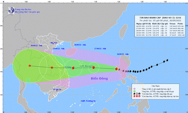 Bão số 4 mạnh cấp 12-13, cách quần đảo Hoàng Sa 810km về phía Đông