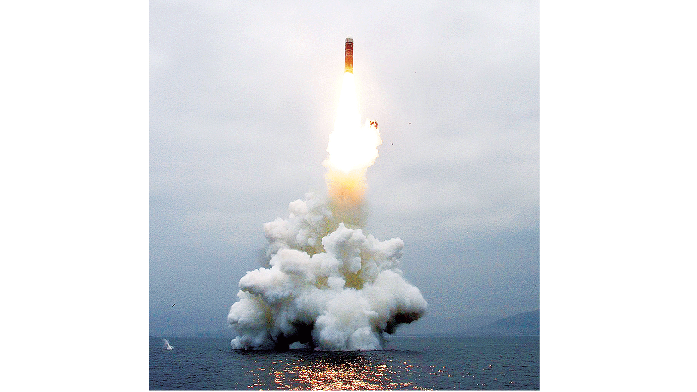 Vụ thử tên lửa Pukguksong-3 của Triều Tiên  vào tháng 10-2019