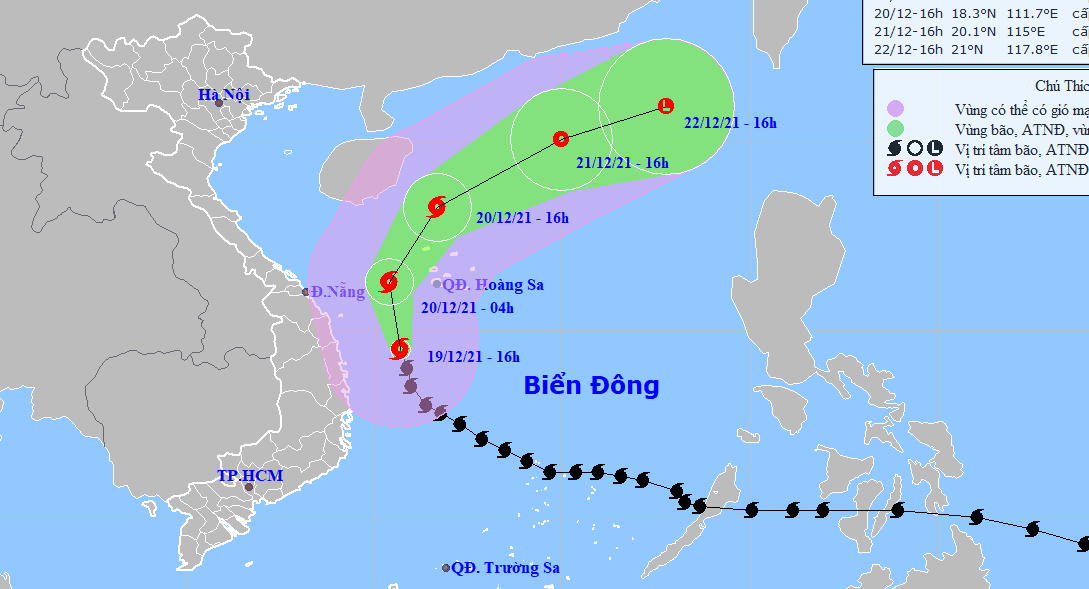 Bão số 9 chuyển hướng Đông Bắc, từ Quảng Nam đến Khánh Hòa có mưa rất to
