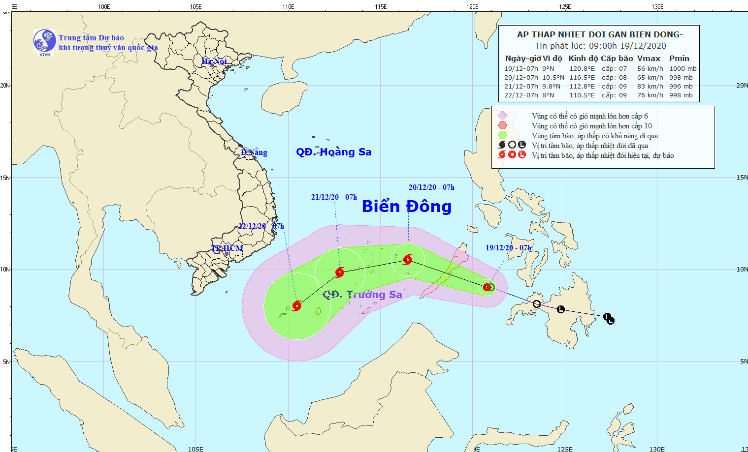 Yêu cầu các tỉnh từ Đà Nẵng đến Cà Mau và Kiên Giang chuẩn bị ứng phó áp thấp nhiệt đới mạnh lên thành bão