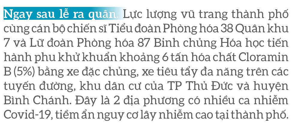 Lực lượng vũ trang ra quân phun khử khuẩn toàn thành phố ảnh 19