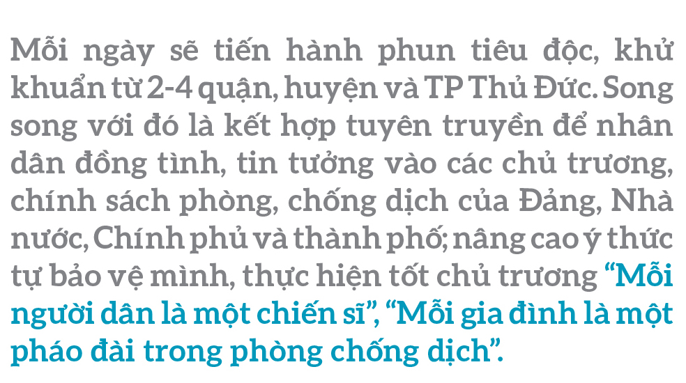 Lực lượng vũ trang ra quân phun khử khuẩn toàn thành phố ảnh 1