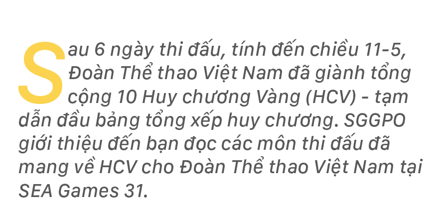 Những tấm HCV đầu tiên của Đoàn Thể thao Việt Nam tại SEA Games 31 ảnh 1