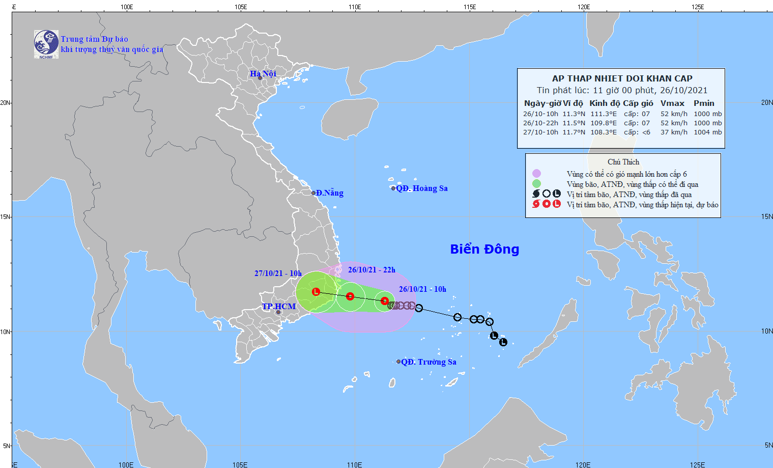 Tối 26-10, áp thấp nhiệt đới trên vùng biển Khánh Hòa-Bình Thuận ảnh 1