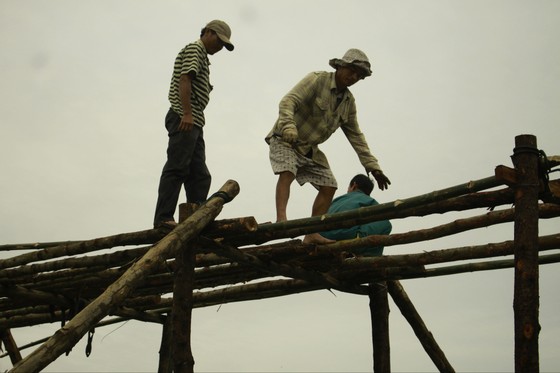 Người dân Quảng Ngãi dầm nước sông bắc cầu gỗ đón Tết ảnh 6