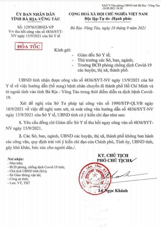 Bà Rịa – Vũng Tàu: Hỏa tốc thu hồi văn bản chuyển viện phải nộp hồ sơ cho ngành giao thông ảnh 1