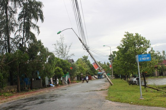 Hà Tĩnh: Bão số 2 đổ bộ khiến hàng loạt cây xanh, cột điện, biển hiệu... bị gãy đổ ảnh 18