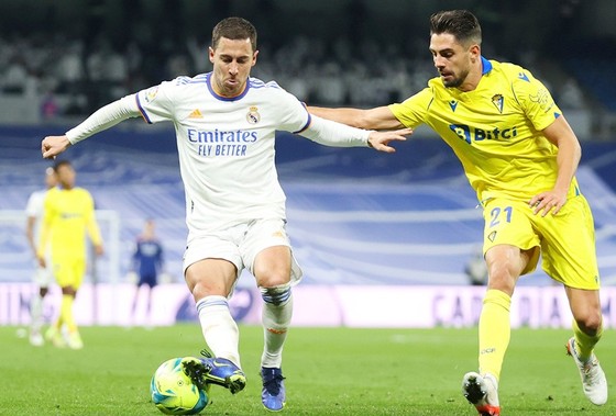 Eden Hazard trong trận hòa 0-0 trước Cadiz.