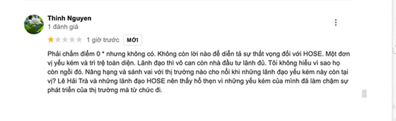Sàn HoSE gánh 'bão' đánh giá 1 sao, nhà đầu tư tố lãnh đạo trốn trách nhiệm ảnh 4