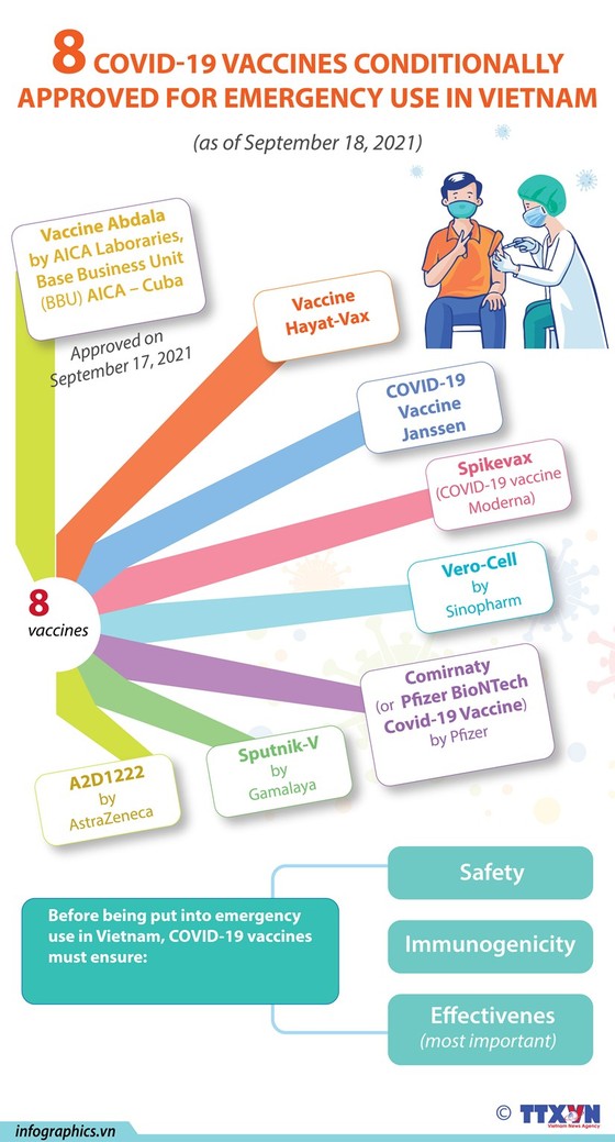 Eight COVID-19 vaccines conditionally approved for emergency use in Vietnam hình ảnh 1 Eight COVID-19 vaccines conditionally approved for emergency use in Vietnam hinh anh 1