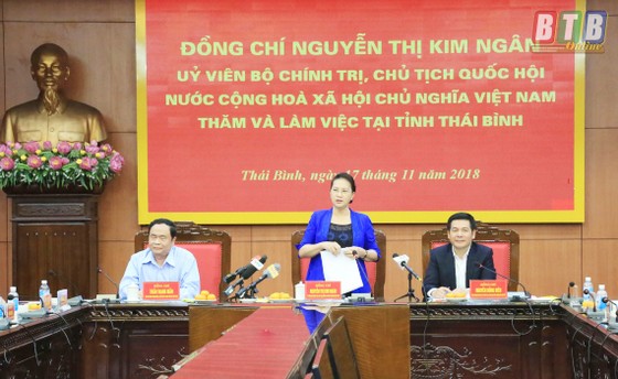 Chủ tịch Quốc hội Nguyễn Thị Kim Ngân thăm và làm việc tại Thái Bình ảnh 1