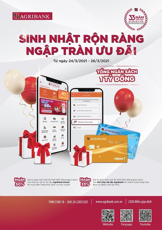 Agribank khuyến mãi lớn mừng sinh nhật lần thứ 33 ảnh 1