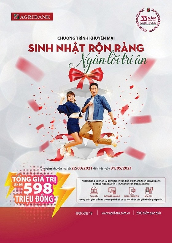 Agribank khuyến mãi lớn mừng sinh nhật lần thứ 33 ảnh 2
